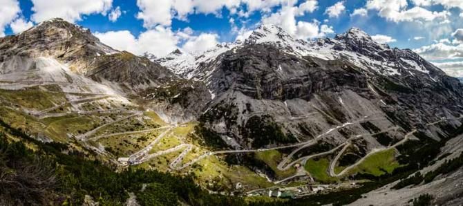 Looking down on the Passo Stelvio - the final pass of the 2012 Giro