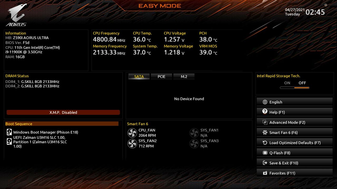 Gigabyte Z590I Aorus Ultra