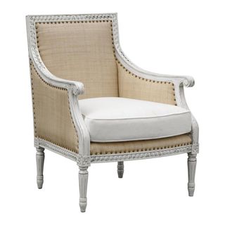 kathy kuo home white armchair