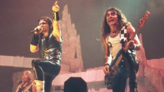 Iron Maiden performing in 1988