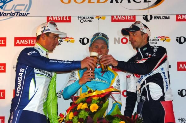The 2012 Amstel Gold Race podium