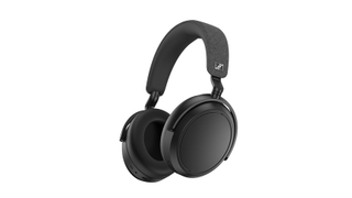 Sennheiser Momentum 4 Wireless review: black headphones on a white background