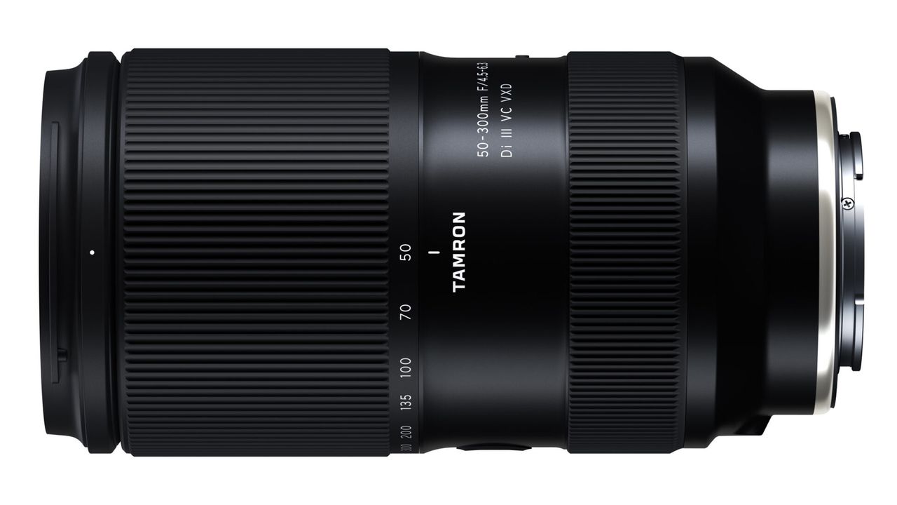 Tamron 50-300mm F/4.5-6.3 Di III VC VXD on a white background