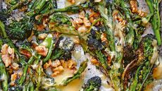 Hot anchovy and garlic sauce, roasted broccoli and walnuts