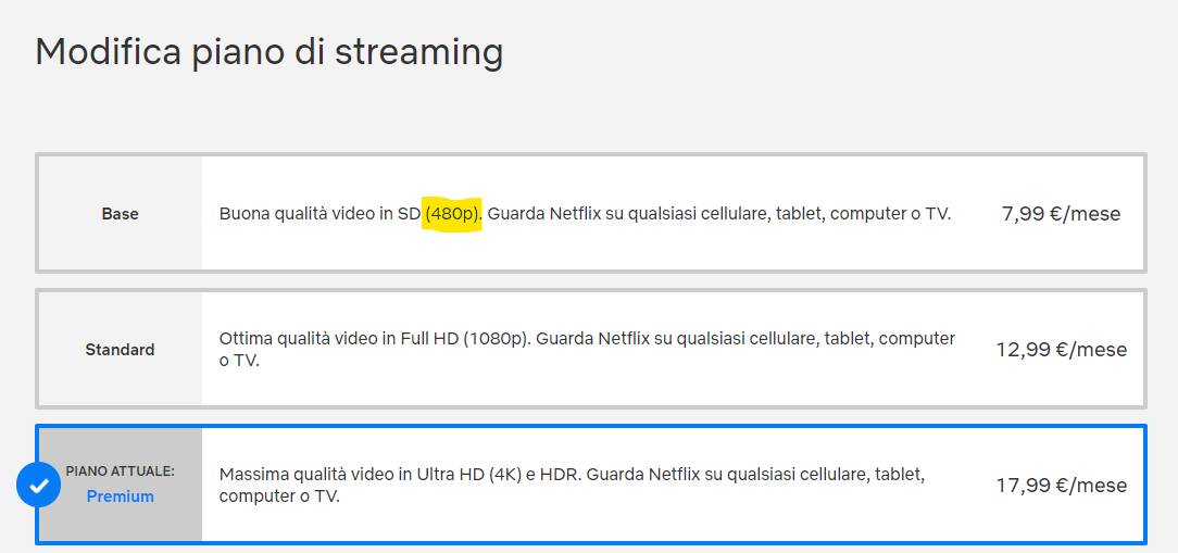 PIani Netflix
