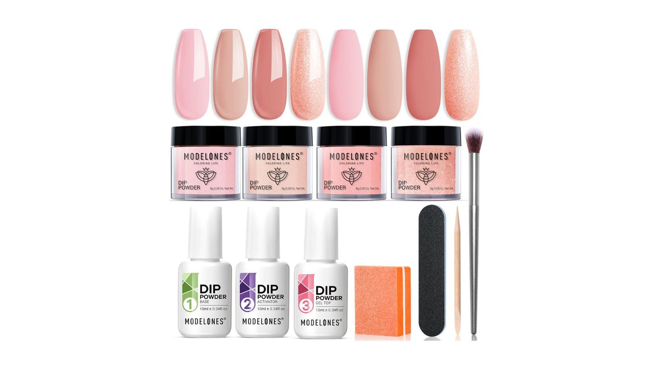 Modelones Dip Powder Nail Kit Starter for the best dip powder nail kits.