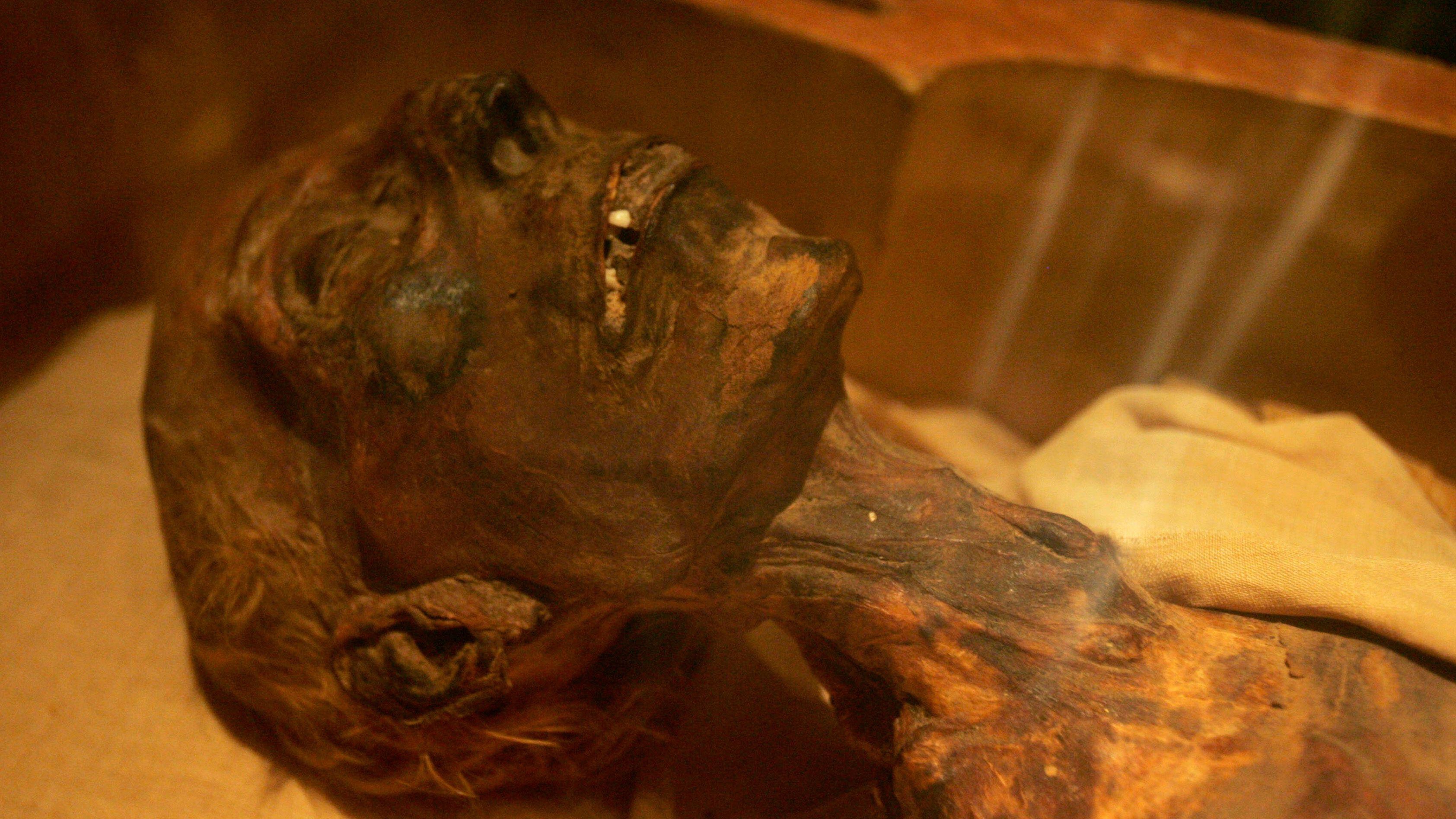 The mummy of Rameses II on display in the Egyptian Museum in Cairo in 2007.
