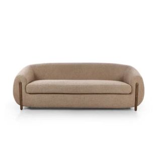 Brown sheepskin sofa