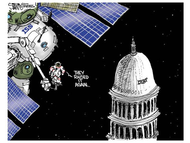 Political cartoon debt limit raise