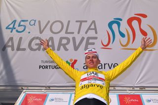 Pogacar claimed his first pro win on stage 2 of the 2019 Volta ao Algarve and then his first overall stage race title three days later