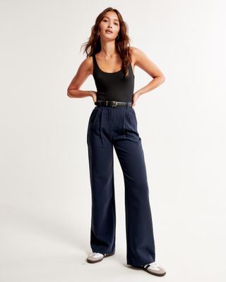 A&f Sloane Tailored Wide Leg Pant