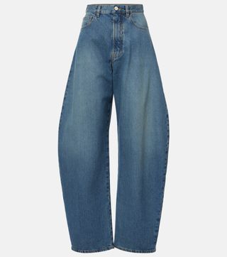 High-Rise Barrel-Leg Jeans