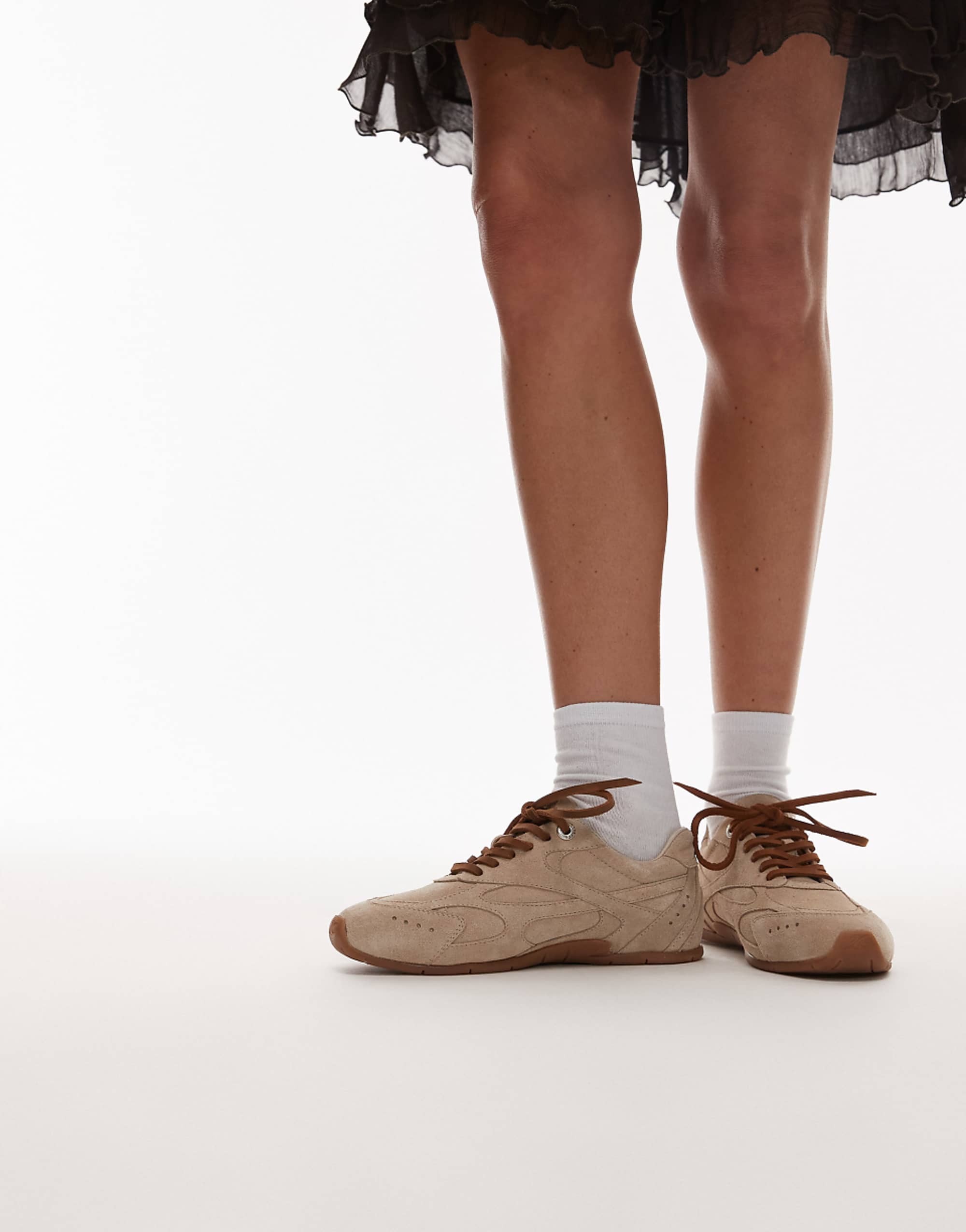 Bronx Myr-Aa Trainers in Oatmilk Vintage Suede