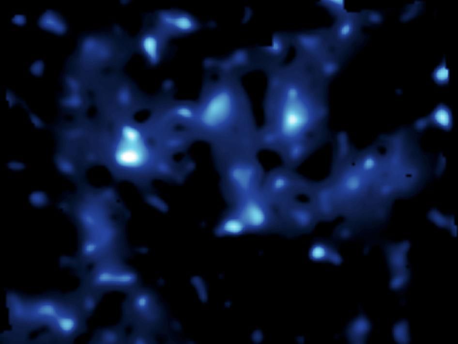 Data gathered by the Hubble Space Telescope informs a map of dark matter.