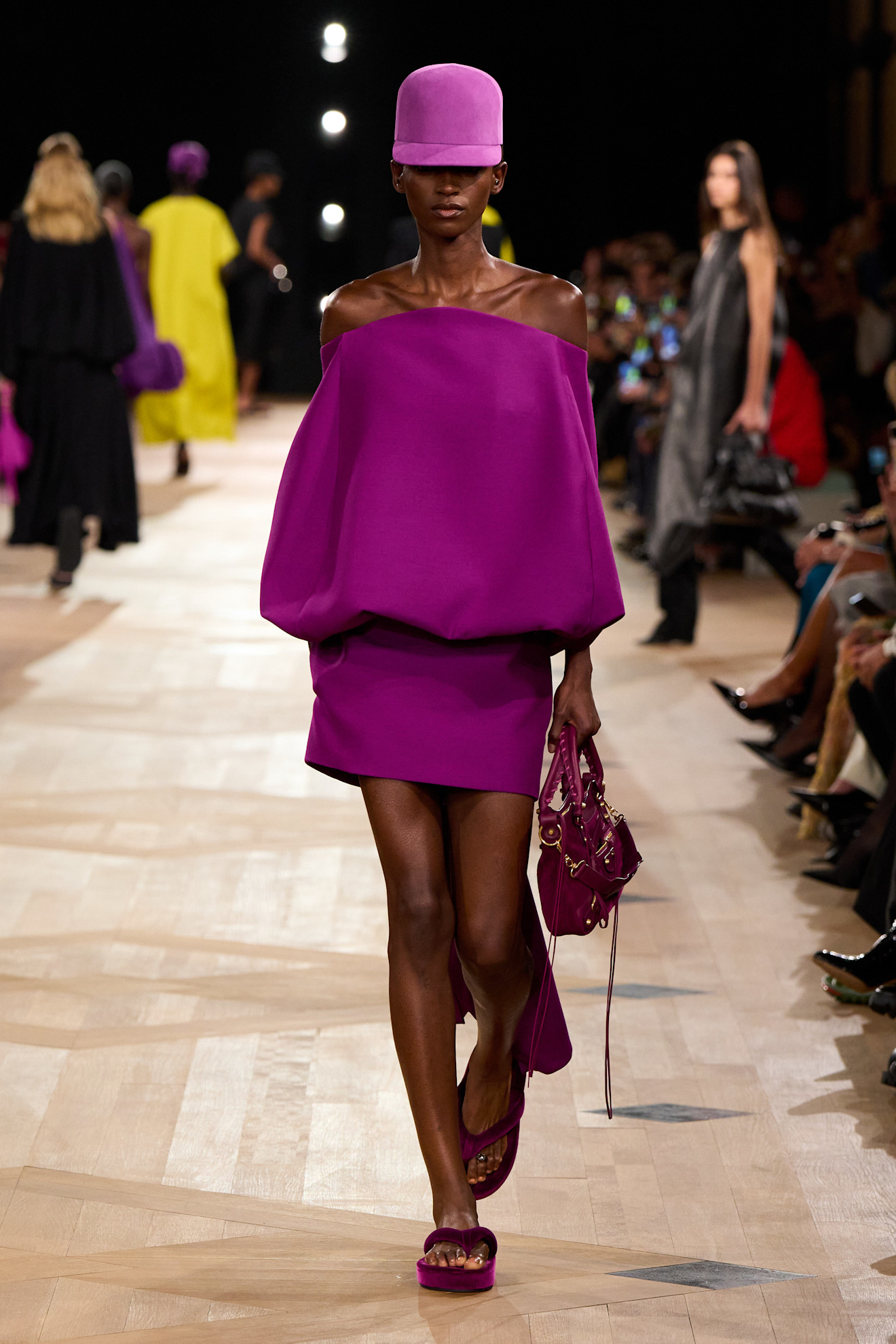 A model wore Balenciaga Spring 2026 on the runway