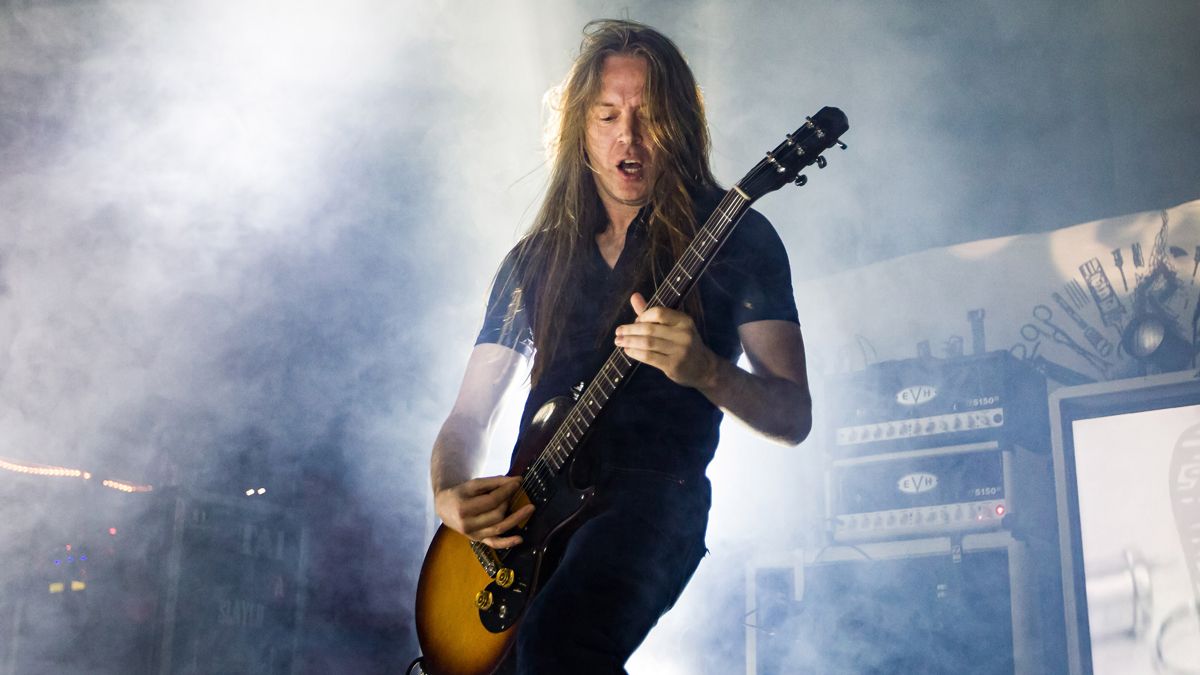 Guitarist Bill Steer of Carcass performs at The Warfield on March 23, 2016 in San Francisco, California. 