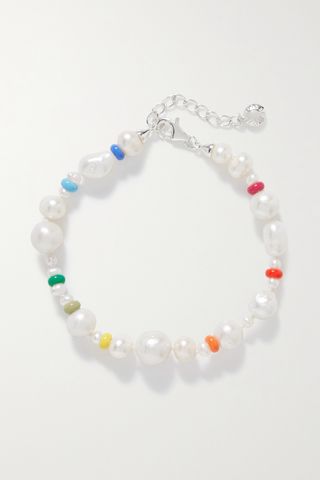 Coco Silver, Pearl and Enamel Anklet