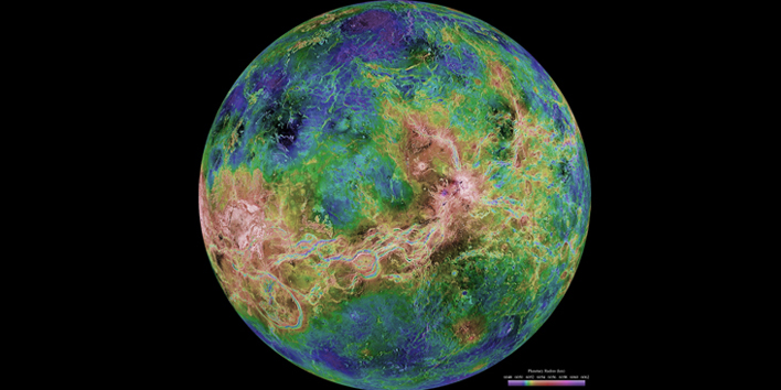 Magellan spacecraft radar data enabled scientists to penetrate Venus&#039; thick clouds and create simulated views of the surface.