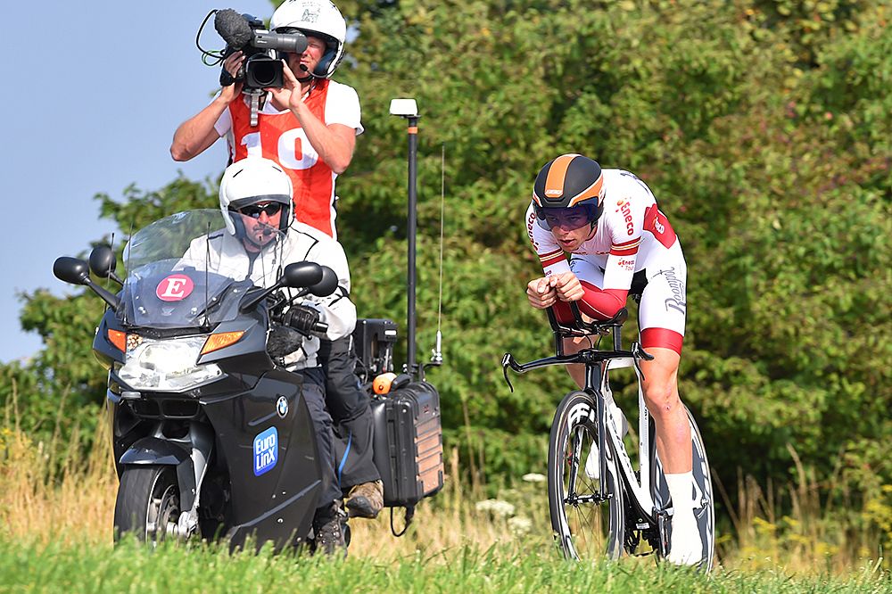Eneco Tour race leader at the start of the time trial, Jesper Asselman (Roompot Oranje Peloton)