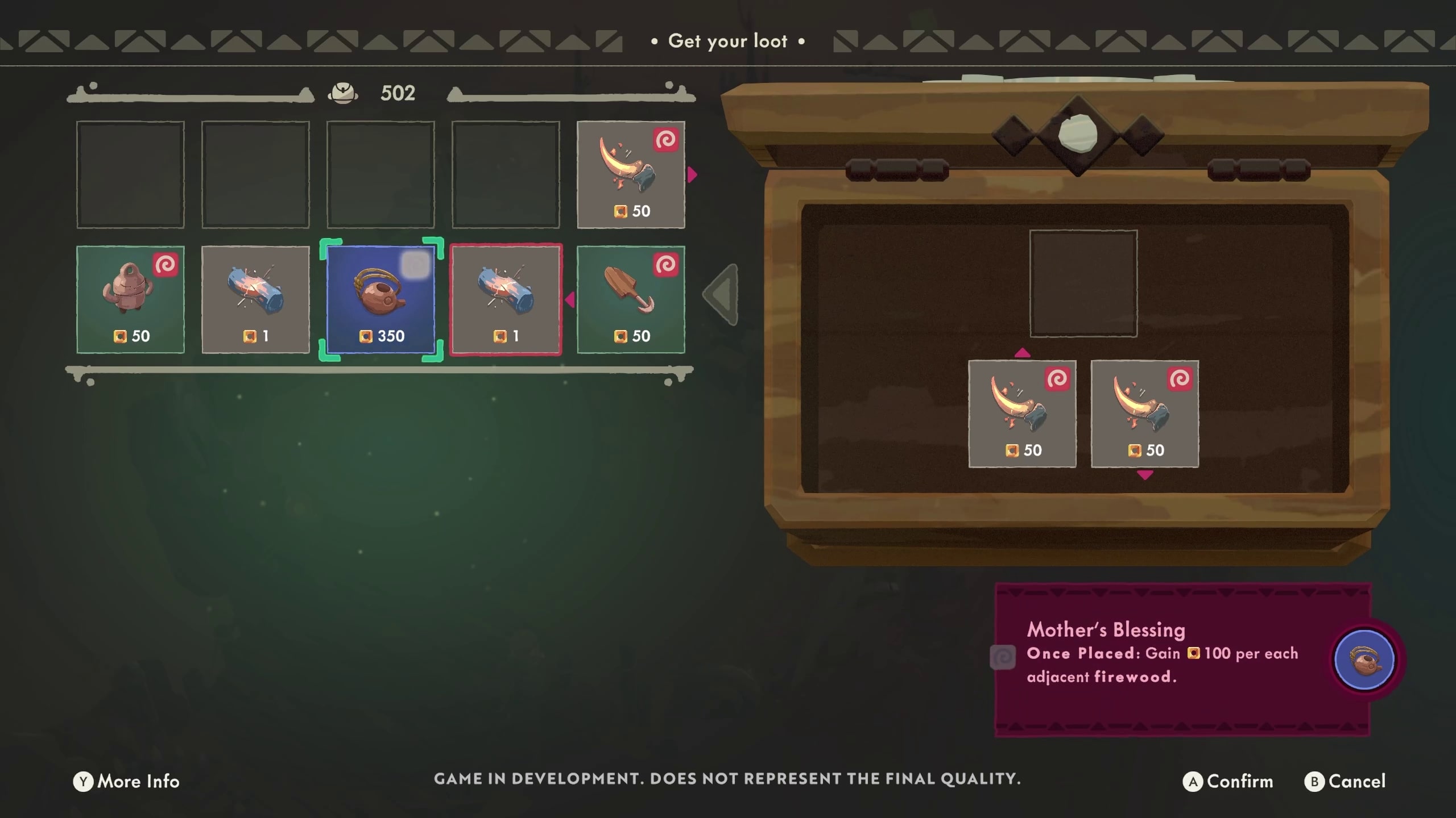 Moonlighter 2 screenshot of the new backpack system.