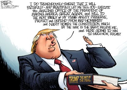 Political Cartoon U.S. Inauguration Art of the Deal