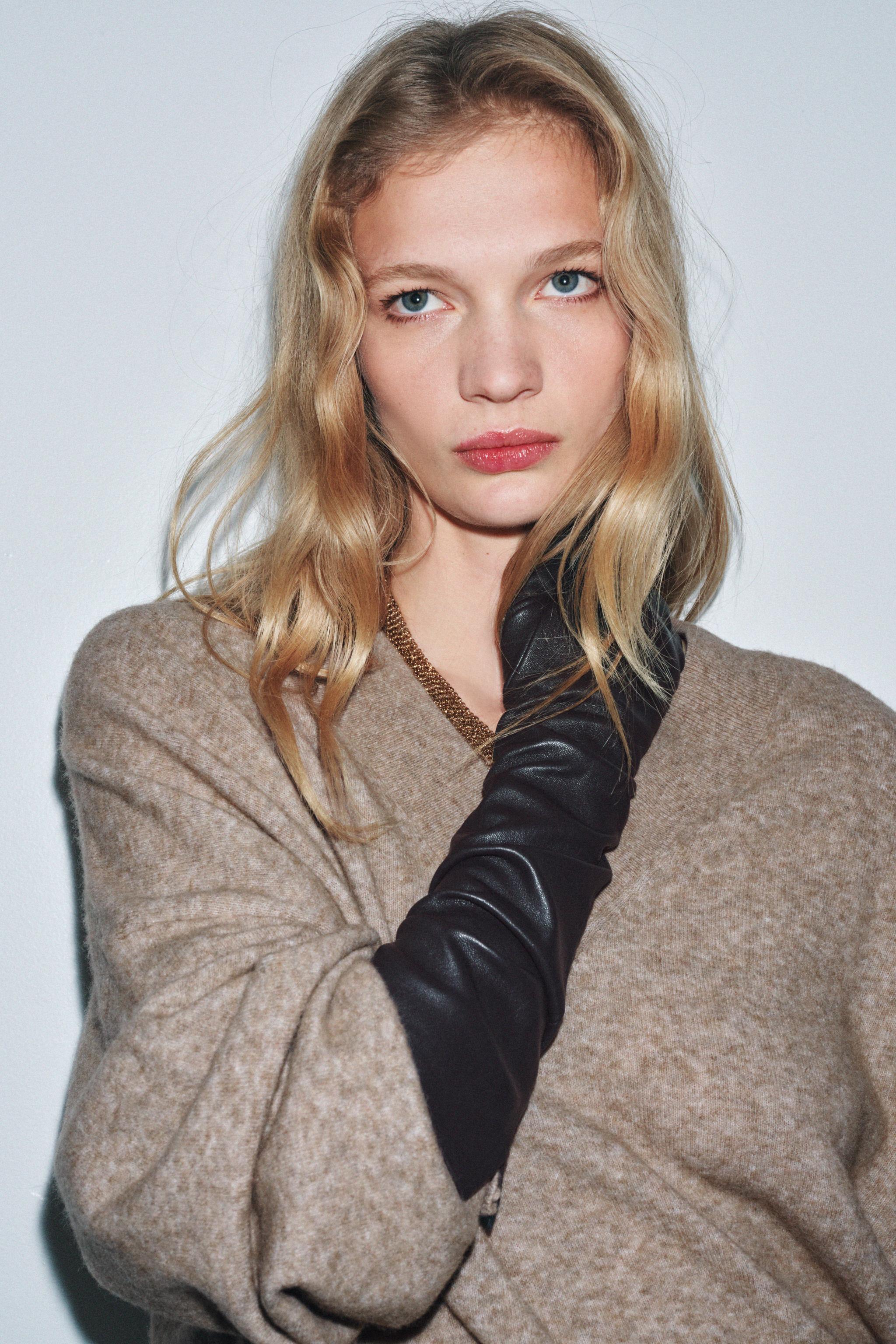 100% Leather Long Gloves