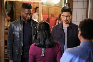 Kung Fu -- "Choice" -- Image Number: KF110a_0090r.jpg -- Pictured (L-R): Bradley Gibson as Joe and Jon Prasida as Ryan Shen -- Photo: Bettina Strauss/The CW -- Â© 2021 The CW Network, LLC. All Rights Reserved