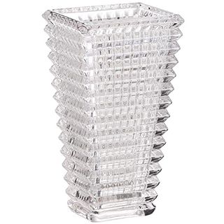 Mcmcncuiu Crystal Vase, Large Crystal Vase for Flowers, Clear Glass Vase, Large Flower Vase, Modern Vase for Living Room, Bedroom, Kitchen, Dining Table, Mantle, Wedding, 9 Inches