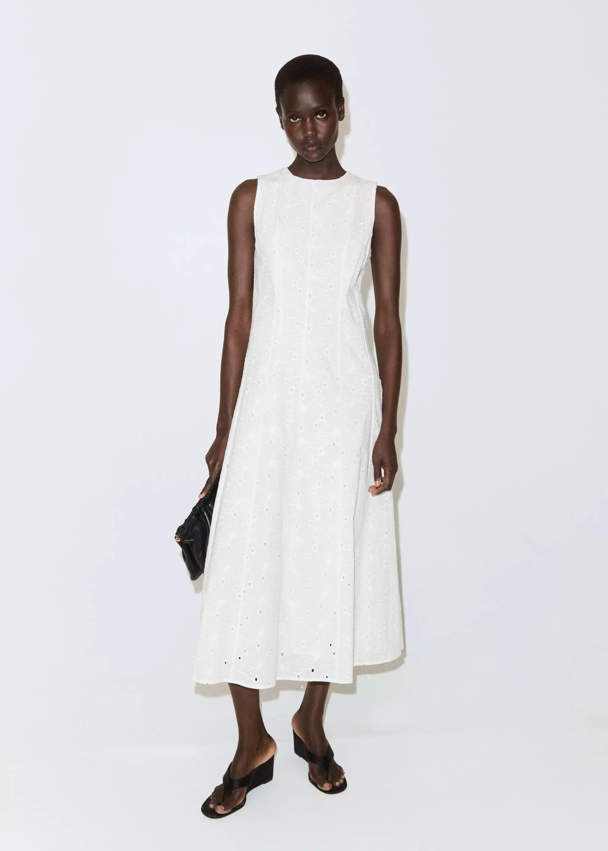 A-Line Dress With Broderie Anglaise Embroidery - Women | Mango United Kingdom