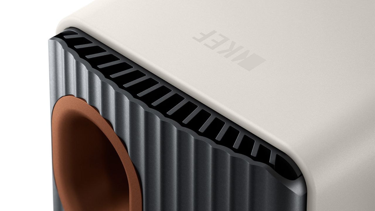 KEF LS50 Wireless II in white finish close up of back panel