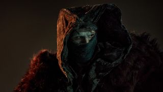 The Creature (Jacob Elordi) looks on in Frankenstein.