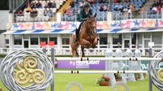 Shane Breen and IPSWICH VAN DE WOLFSAKKER winners of the Longines International Grand Prix of Ireland during the Dublin Horse Show held at the Royal Dublin Society Show Ground in Ballsbridge in Dublin in Ireland Between 7-11 August 2019