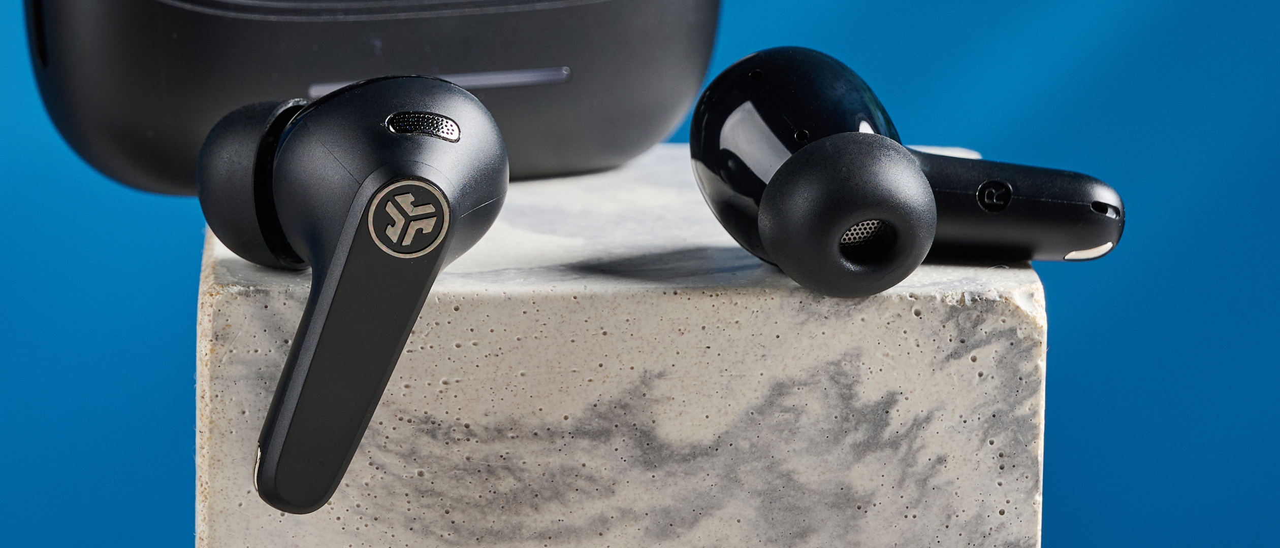 Black JLab JBuds Pods ANC Bluetooth earbuds