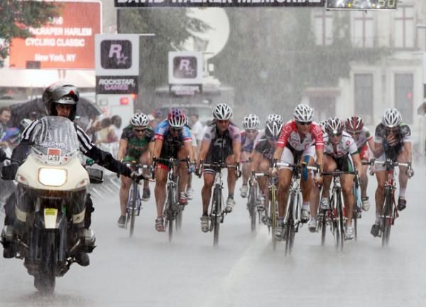 The sudden downpour brings an escort for the field as well as added stress.