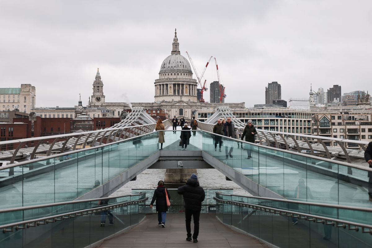 St Paul's Cathedral seen from the Millennium Bridge in London