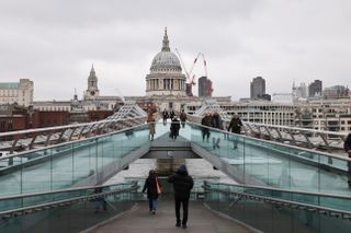 St Paul's Cathedral seen from the Millennium Bridge in London
