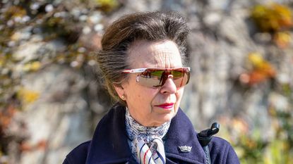 Thrifty Princess Anne uses handbag from Balmoral Castle gift shop and teams the £80 accessory with her trademark 'snazzy sunnies'