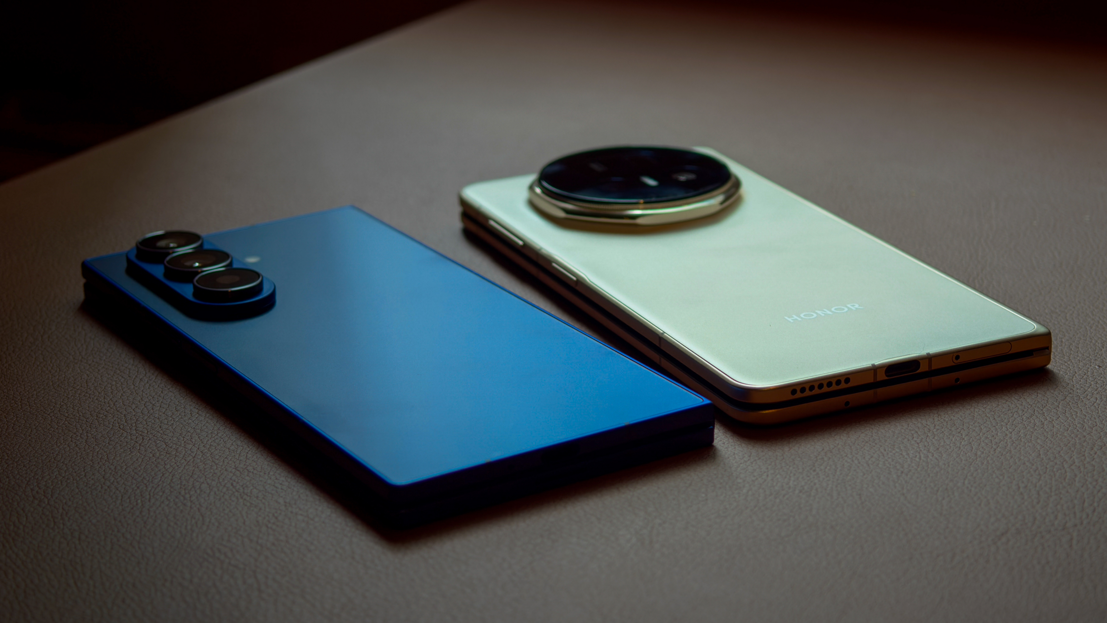 A photo of the Honor Magic V5 and Samsung Galaxy Z Fold 7