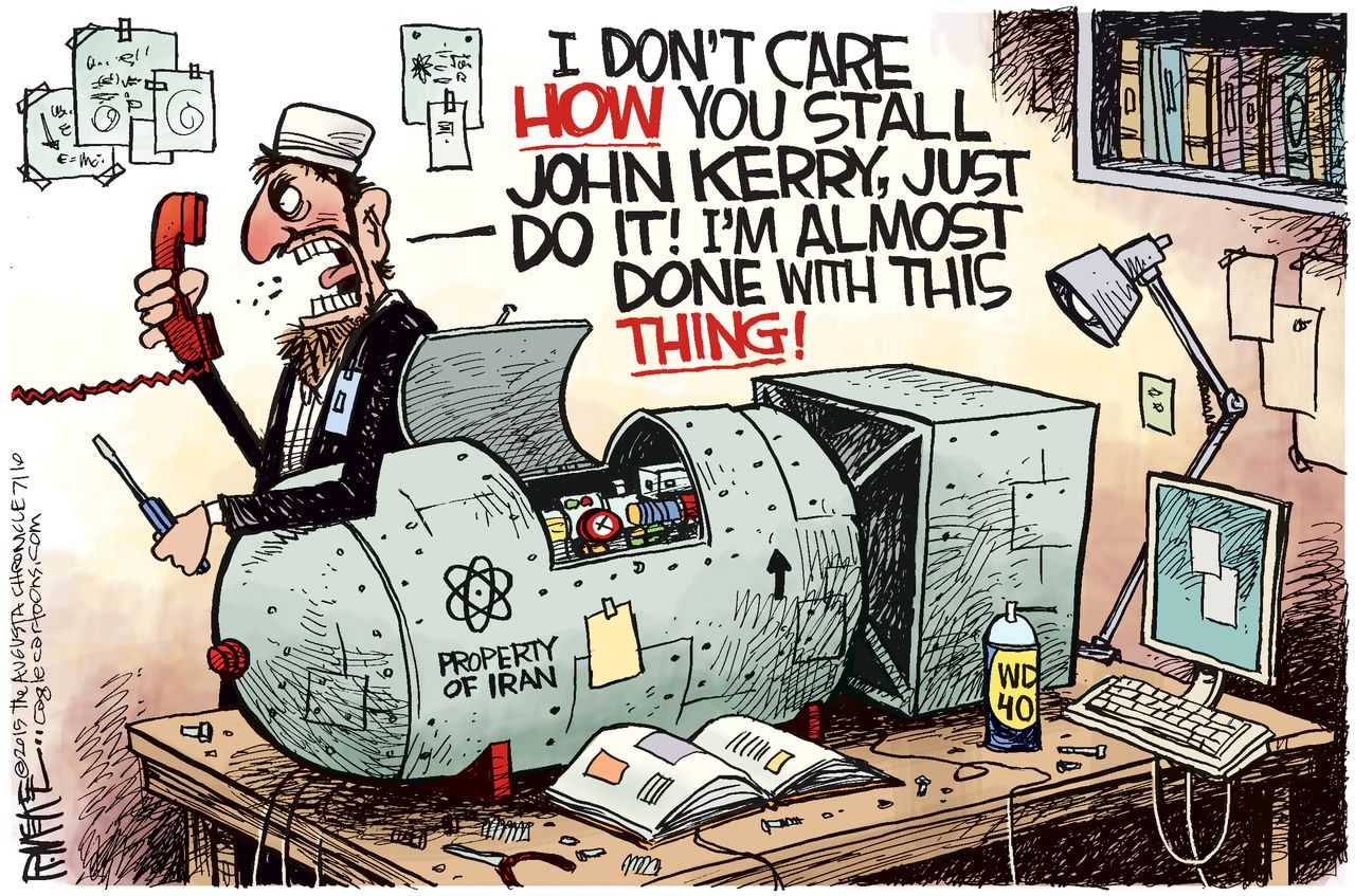 Political cartoon Iran nuclear deal