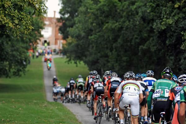 The bunch heads towards Helmingham Hall.