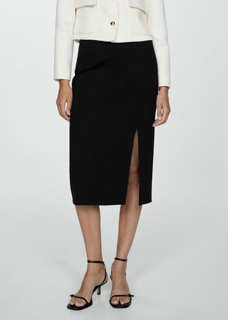 Pencil Skirt With Rome-Knit Opening