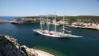 star clipper's tall ship sailing vessel on the ocean