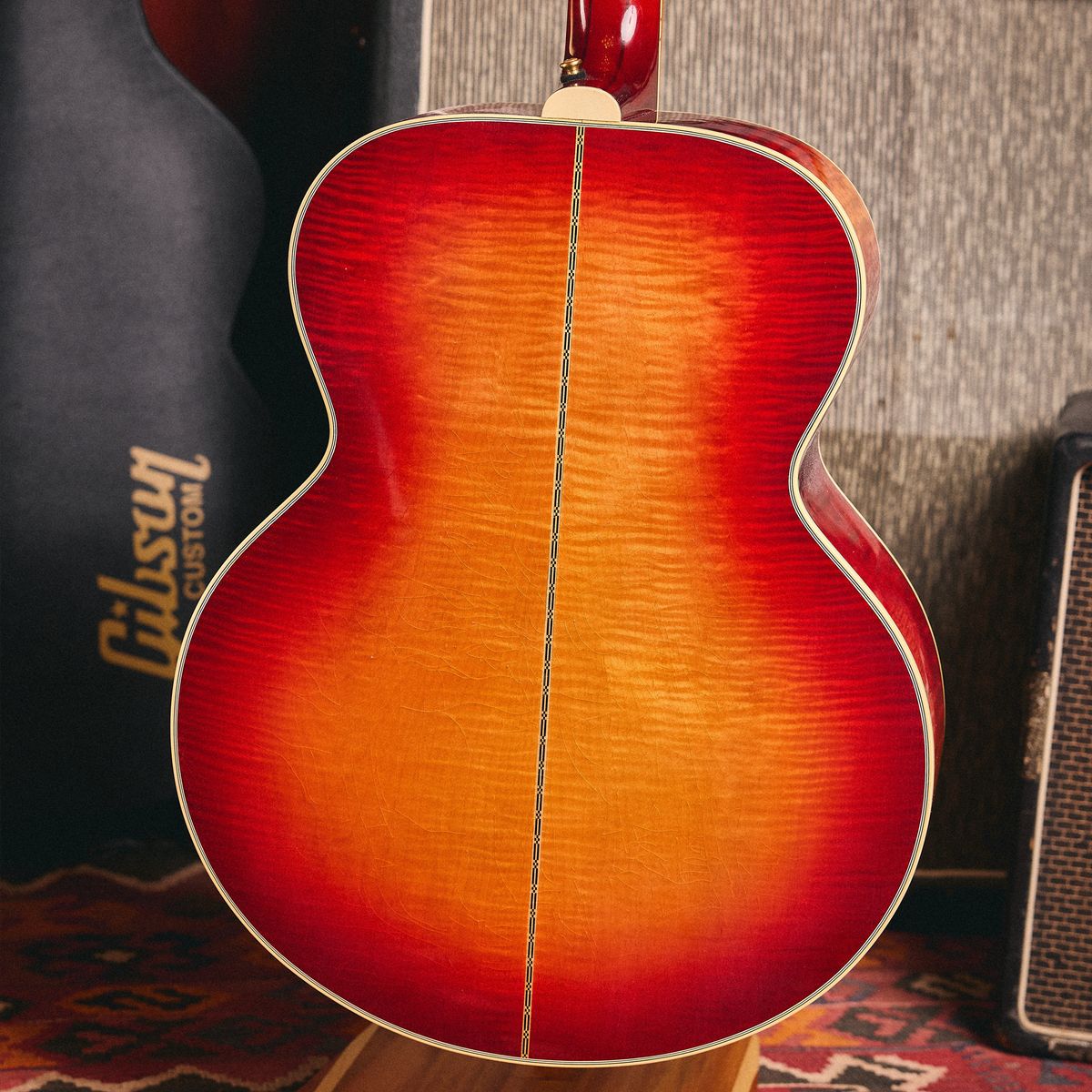 One of several detail photos of the Gibson Jimmy Page Signature SJ-200 acoustic