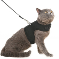 This harness fits comfortably around the neck and chest, and should be secure for even the most Houdini-esque of cats. Comes with two D-rings to keep you and your cat together.
