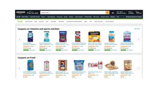 Amazon Fresh review: Image shows coupons and deals on Amazon Fresh.