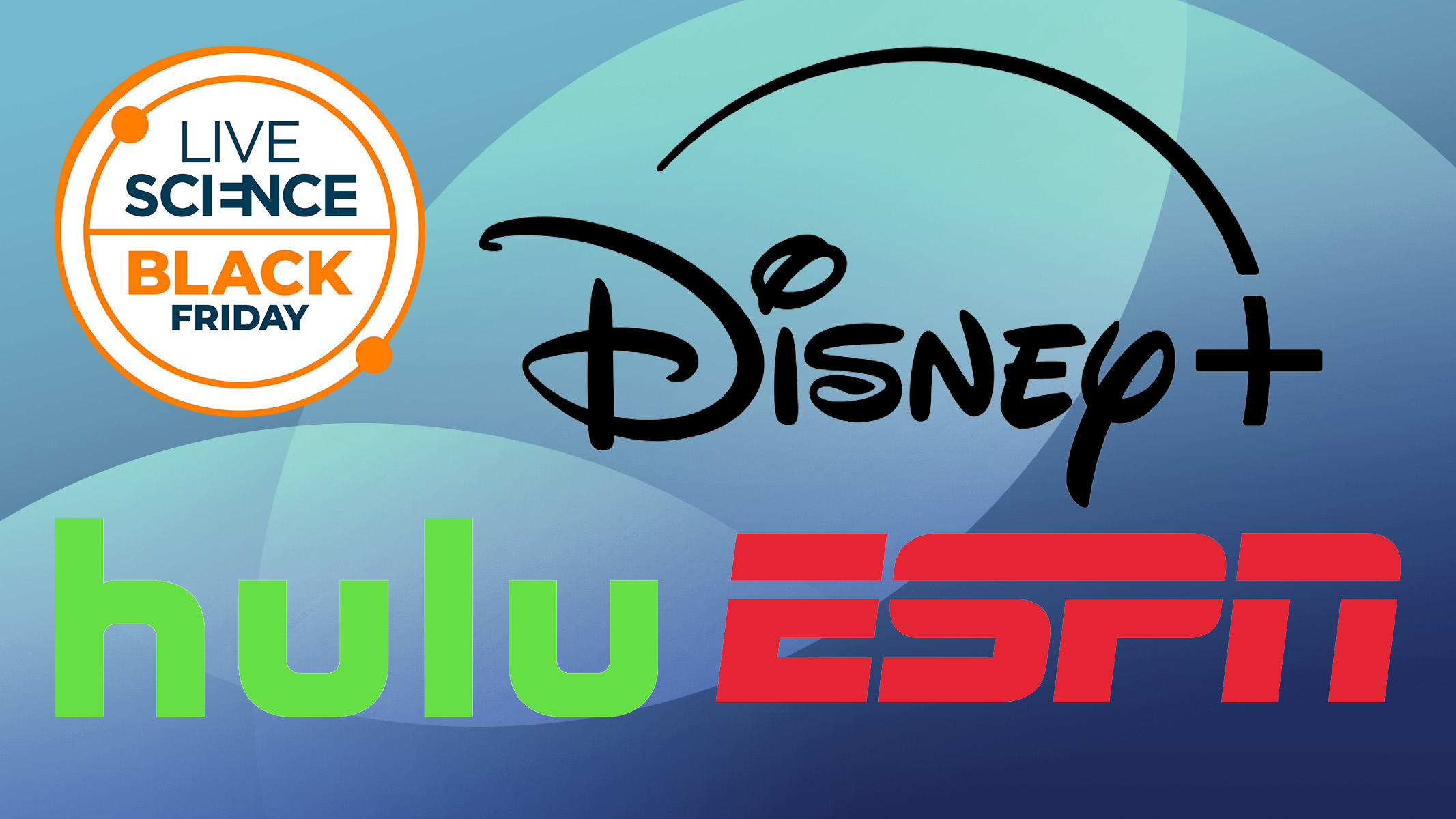 Disney, Hulu, ESPN logos on a blue background