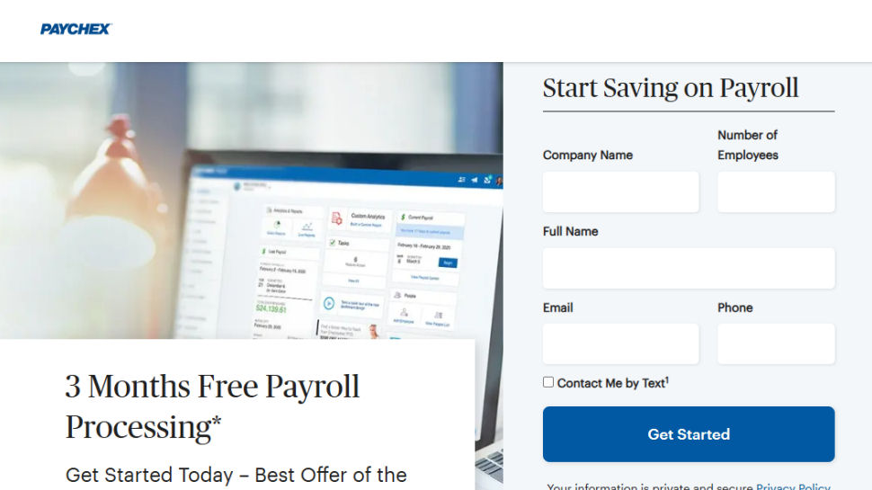 Paychex website screenshot (May 2025)