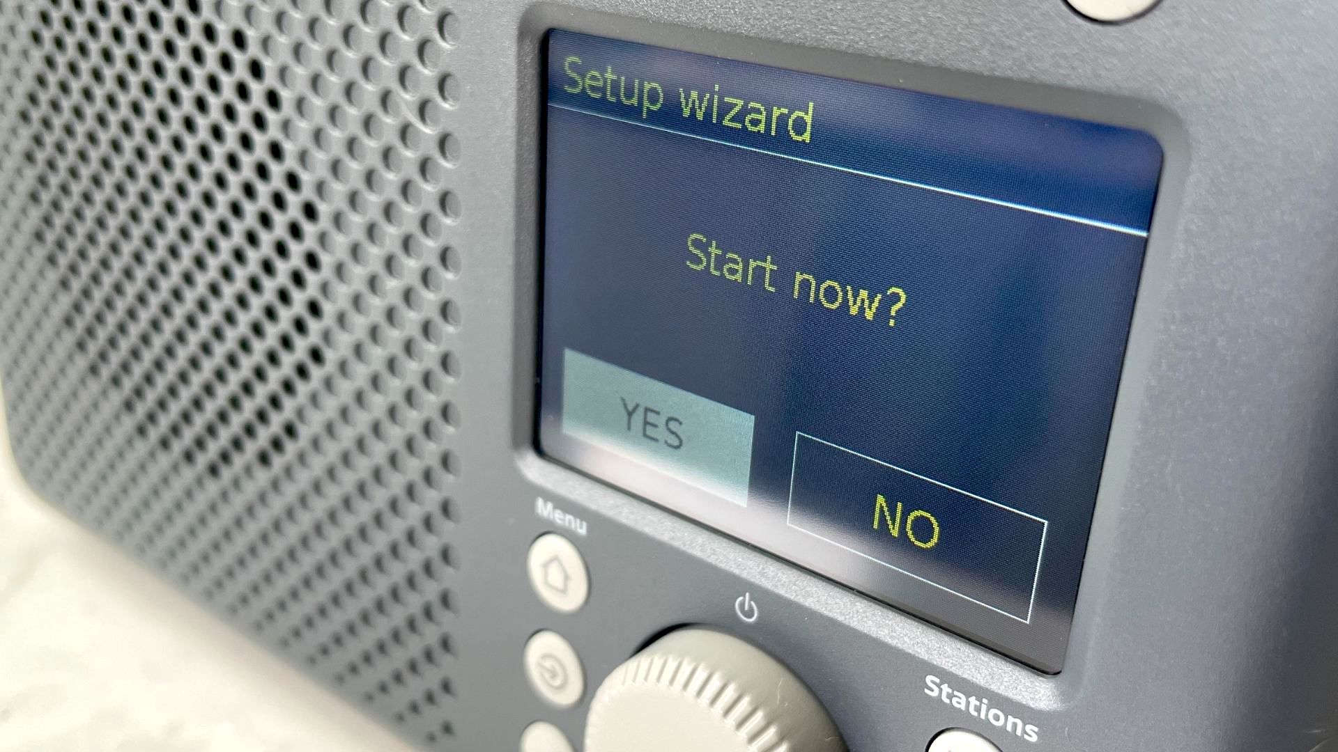 a closeup of the pure elan connect dab radio display