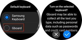 Confirm use of Gboard on Galaxy Watch 5