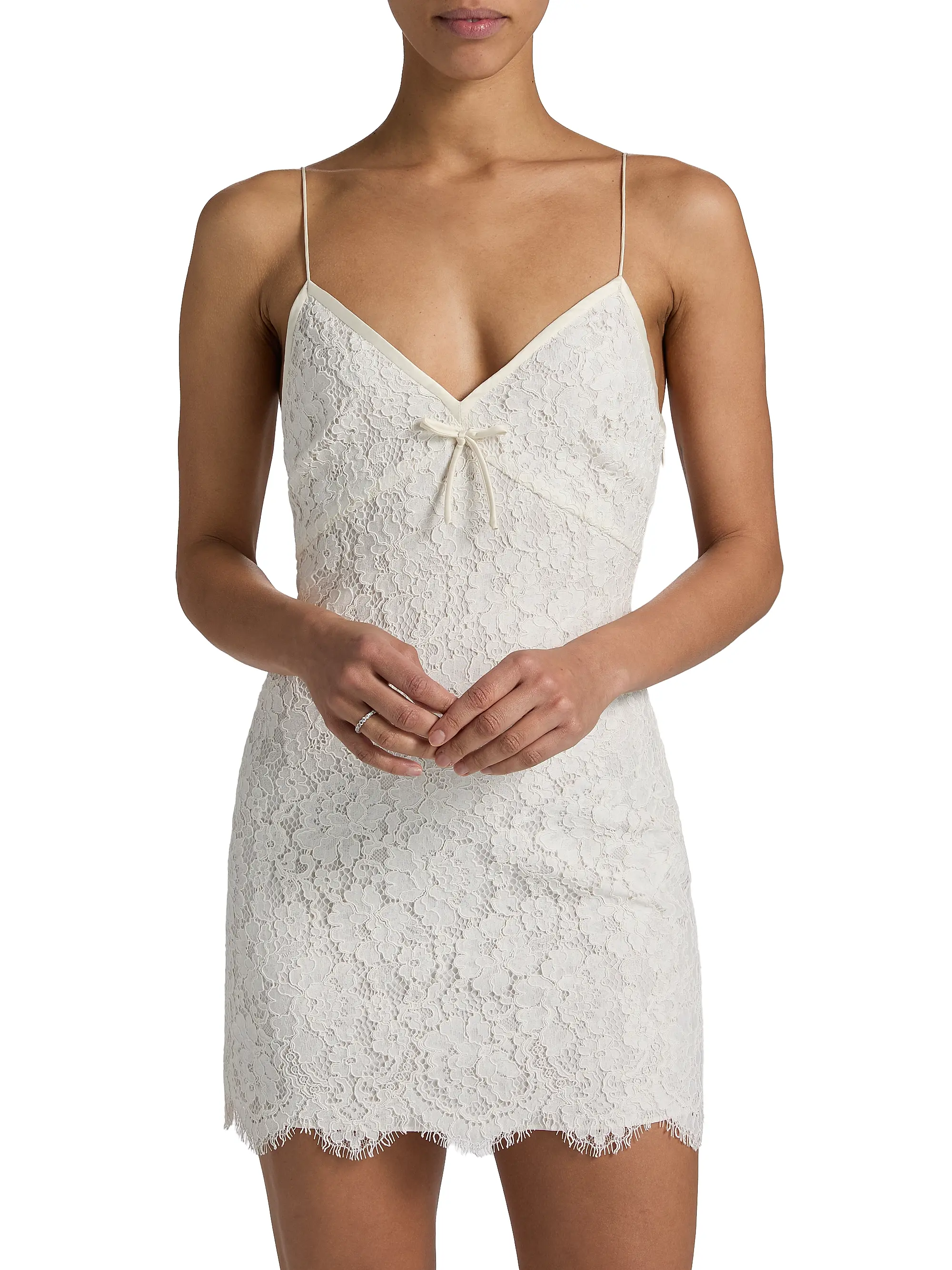 Petaline Scalloped-Hem Minidress